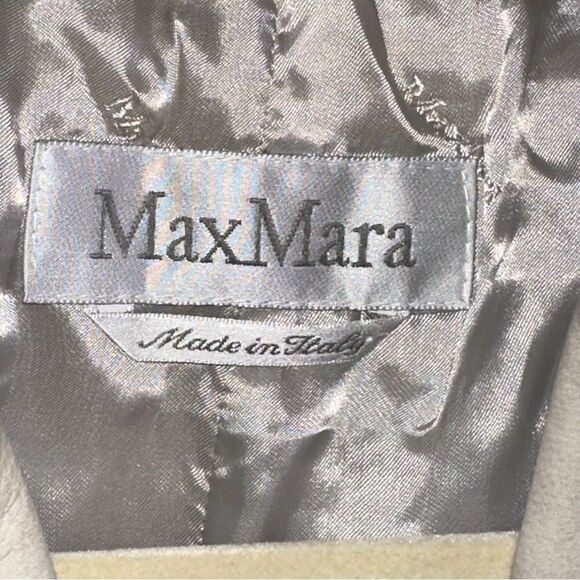 Max Mara Jacket Women’s Matte Off White Leather Jacket Size 14 So soft. - Picture 5 of 12